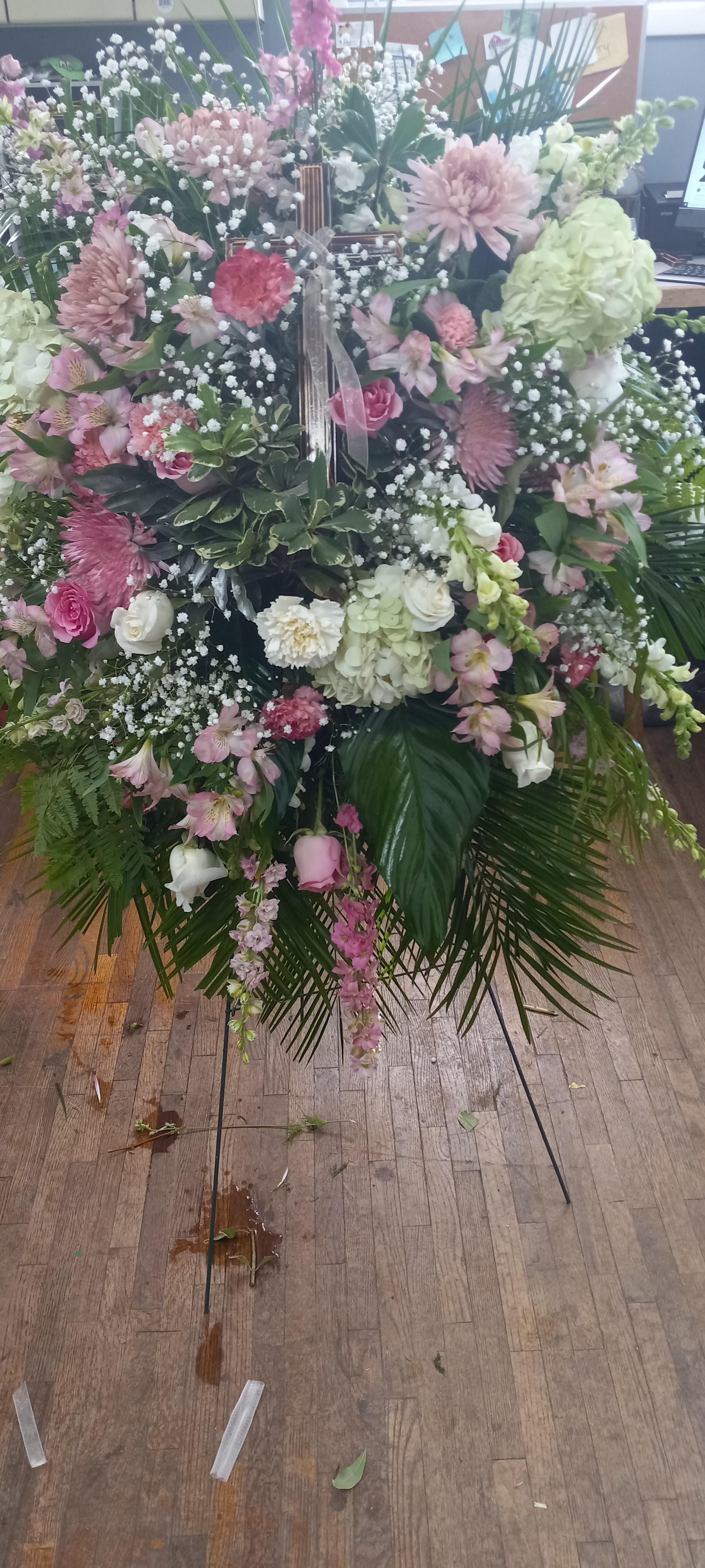 Funeral wreath,with cross 